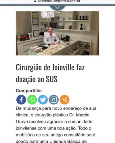 Doação do Consultório à Rede Municipal de Saúde de Joinville / SC